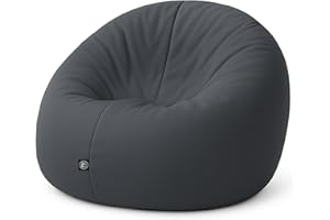‎PATCH HOME PATCH HOME 2 in 1 Funktion Sitzsack Sessel Bean Bag Sitzsäcke Gaming mit Reißverschluss bereits befüllt - Ø 145cm - Anthrazit