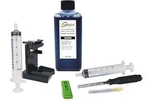 refill24 Nachfüllset: Nachfülltinte 250 ml kompatibel für Druckerpatronen Canon PG-545 PG545 XL Schwarz + Zubehör + Anleitung, Refillset mit Druckertinte fürPixma iP MG MX TR