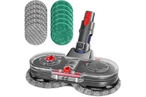 Jajadeal Testa di Mocio Elettrico per Dyson V15 V11 V10 V8 V7 Aspirapolvere, con Serbatoio Dell'acqua e 12 Pezzi di Panni Per Mocio