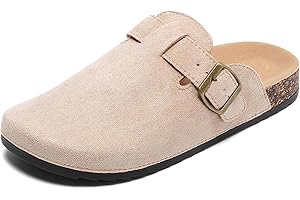 SOWDUS Zuecos para Hombre y Mujer, Sandalias y Mulas Unisex de Piel con Corcho