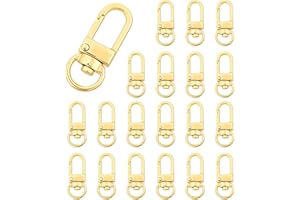RAFIYU 20 Stück Gold Karabinerhaken Metall Hummer Krallenverschlüsse drehbare karabiner Lanyard Verschlüsse für DIY Handtasche Keychain Schlüsselring Stecker Schmuck