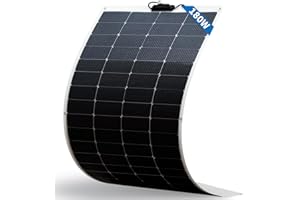 FIREFLY ENERGY 180W Pannello Solare Flessibile Pannello Solare Monocristallino, Moduli Solari Pannello Fotovoltaico, Off-Grid per Camper, Roulotte, Barche, Tetti,Campeggio