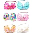 ANNACREATIONS Plastic Multi-Coloured Baby Girl Hairband Set, Baby hairband For Kids, hair bands Elastic Toddler, Hair Accessories,return Gift Box Set - (Pack of 6 Pcs)