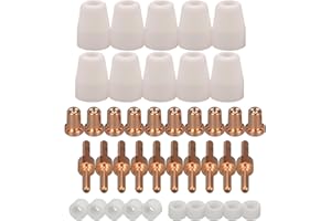 YUWING 40 PCS Plasma Cutter Tip Nozzle Electrode Cutting Consumable Accessories kit fit CUT40/CUT50/PT31/LG40