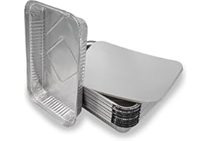 Mamatura Lot de 25 coupelles XL en aluminium avec couvercles | 25 bols en aluminium | 32 x 22 cm, 2100 ml | Grand format rectangulaire résistant à la chaleur (25