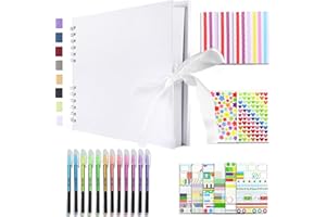 KEERCIGA Vienrose Fotoalbum Zum Selbstgestalten 28,5 x 21 cm DIY Fotobuch 80 Seiten Seidenband Bastelpapier Album für 160 10x15 Fotos Baby Familie Valentinstag Geburtstag Jahrestag Geschenk