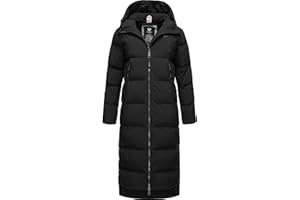 Ragwear Damen Wintermantel Warmer wasserdichter und atmungsaktiver Steppmantel extralang mit Kapuze Patrise XS-6XL