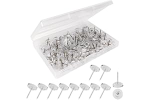 FOHOLA 50 Pack Clear Push Pins, Flat Thumb Tacks, Pushpins for Cork Board, Bulletin Board, Wall Hanging (Clear, 50)