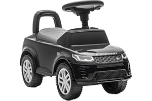 AIYAPLAY Land Rover Licensed Ride on Car, Foot to Floor Sliding Walker with Horn, Engine Sounds, Under-Seat Storage, Toddler Baby Push Along Car for 18-36 Months, Black
