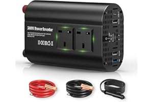 TAGEEBLU 12V 500W Power Inverter 12v to 240v, Car Voltage Converter Transformer with 2 3-Pin Sockets & 2-USB & 1 QC & 1-Type-C Ports for Charging Phones, Laptop, Tablets, TV, Camping Equipment