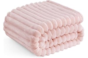Bedsure Fleecefilt för bäddsoffa - sofföverdrag pläd 150 x 200 rosa diamant