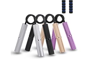 KONESKY 4 Pièces Hand Grip, Poignée d'entraînement des Avant-Bras, Poignee en métal Musculation avant Bras, Renforceurs de poignées Professionnels, Pour le développement musculaire (50, 100, 150, 200 livres)