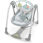 Ingenuity - Swing 'n Go Portable Swing - Hugs and Hoots, 5 Swing Speeds, 8 Soothing Melodies, Removable Game
