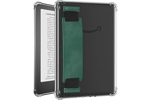 LKV Coque Transparente pour Kindle Paperwhite 7"/6,8" (12e génération-2024/11e génération-2021) et Kindle Paperwhite Signature Edition, Ultra Douce et Flexible en TPU Transparent avec dragonne