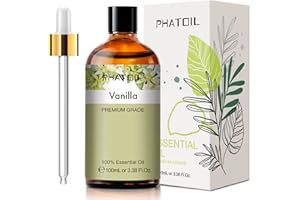 PHATOIL Aceites Esenciale de Vainilla 100 ml, Aceite Esencial de Aromaterapia, Aceite Esenciales para Humidificador, Difusor