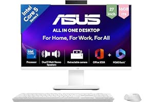 ASUS V470 (2026),i5-14th Gen,Intel Core 5 210H,Intel iGPU,16GB/1TB,FHD,27"(68.58 cm),Windows 11,M365 Basic(1Y),Office 24,White,7.07 Kg,V470VA-KWC5004WS,with Wireless Keyboard & Mouse,All in One PC