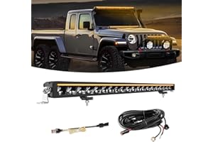BraveWAY Barre Rampe Led Drl 40" 140W 28000LM Projecteur Longue Portée Homologation ECE Barre Led 4x4 Pour Les Véhicules De Tracteurs Agricoles, 4x4 Quads, Poids Lourd, Caravanes，Avec Kit De Câbles