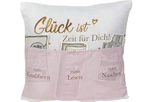 Sofahelden Kissen Glück ist, Zeit für Dich. mit Taschen und Deko