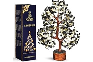 ABHISUBYA Albero Della Vita - Cristalli Curativi - Pietre E Cristalli - Pietre Chakra - Cristalli Meditazione - Feng Shui - Cristalli - Portafortuna - Regali Di Buona Fortuna (Tormalina Nera 2)