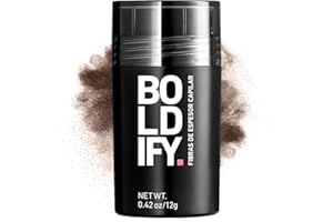 BOLDIFY - Fibras capilares, ocultan completamente la pérdida del cabello, 100% fibras de algodón no detectables, bote gigante de 12 g, engrosamiento instantáneo del cabello (Castaño medio)