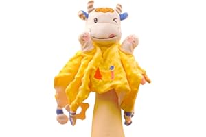 LOMTRATS Coperta di Sicurezza con Animali Punteggiati e Marionette a Mano per Ragazzi Ragazze Regali per Neonati Giocattolo Essenziale per Coccole Giocattolo Lenitivo per Bambini