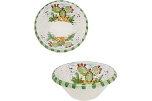 sicilia bedda - Ciotola in Ceramica SICILIANA - Diametro 12 Cm/Altezza 5 Cm - Prodotto realizzato interamente a Mano (Ficodindia)