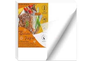 NEBURORA 70 Pcs White Butcher Paper 12 x 12 inch No Wax Disposable Butcher Paper Precut Square Wrapping Paper for Sublimation Smoking Meats