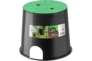 Jardibric - Regard de Visite Circulaire 285 x 250 mm en Polypropène pour 1 à 2 Électrovannes - Accès et Maintenance Faciles de Votre Système d'Arrosage avec ce Regard Robuste