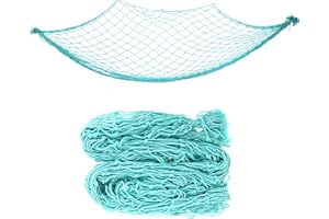 AHQiZFX Fischnetz-Deko,100X200cm Nautisches Fischnetz,Maritime Fischerei Deko Outdoor,Mediterranen Stil Fischerei Deko,Hängendes Fotonetz,für Zuhause Wohnzimmer Wandbehänge Fotografie Bar Party-blau