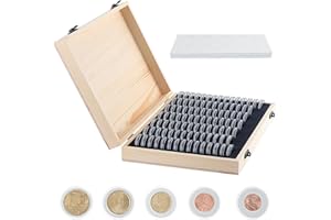 HonGien 100 Pièces Boîte de Rangement en Bois pour Pièces de Monnaie Boîte de Rangement pour Pièces de Monnaie étui de Collection Commémorative, 18mm/20mm/23mm/25mm/27mm/30mm