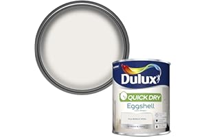 Dulux Quick Dry Eggshell Paint For Wood And Metal, Pure Brilliant White, 750 ml