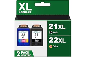 LOFBLAT 21 22 Cartuchos de Impresora XL de Repuesto para HP 21 22 Cartuchos para HP Deskjet F380 4180 D1455 2460 2430 2360 2330 1560 3930v 3940v PSC 1410v 1410xi 3180 Fax Officejet 431 5 J3680