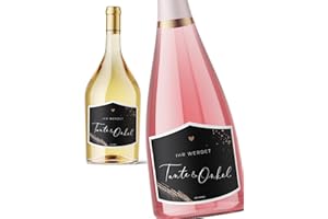 ‎JOLI COON JoliCoon Flaschenetikett - Ihr werdet Tante & Onkel - Schwangerschaft verkünden - 9,3x7,8cm