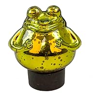 Bollweg Schwimm-Frosch klein Maße 9cm x 10cm in grün/glänzend aus Glas