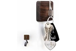 BETOLZ® Design Schlüsselhalter Magnetisch aus Holz [‎7,5 x 7,5 x 2,5cm] Alternative zum Schlüsselbrett ohne Bohren/Schlüsselaufbewahrung zum Kleben - 1er