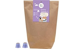 ‎CUP VERDE Cup Verde 100 Crema Intenso Coffee Capsules Compatible with Nespresso* / Extra Strong / Sustainable - Home Copostable - Gently Roasted