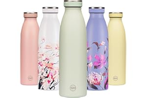 B2DO for GH Borraccia Termica 500ml Freshy Mint| Bottiglia d'Acqua Acciaio Inox Thermos| Bottiglia per Acqua Isolamento Sottovuoto | Doppia parete isolato | Termica bottiglia Senza BPA