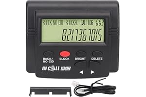 Okuyonic Anrufer-ID-Box, praktischer Anrufblocker verhindert Belästigung 2000 Gruppen Plug-and-Play-Dual-Plug-Design mit LCD-Display für Festnetz