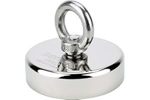 SENSEI® Extra Starker Magnet – 200 kg Zugkraft, Großer Neodym-Magnet – Ø 70 mm, Ösenmagnet mit Griff für Sicheren Halt und Magnetfischen