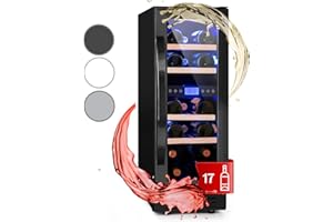 KLARSTEIN Cantinetta Vino Design da Incasso, Refrigerata a Zona Doppia per Vino Rosso, Bianco e Birra, Frigo per Esterno/Interno, 53L, 17 Bottiglie