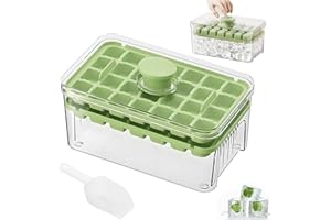 FZYCOM Bac a Glacon, Glacons Moule, Machine a Glacons, Ice Cube Moule, Bac à Glaçons avec Couvercle Libère Tous Les Glaçons en une Seconde, Sans BPA, 56 Bac à Glaçons