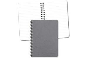 Clairefontaine 785365C collezione Age Bag Quaderno a spirale grigio - A5 14,8x21 cm - 100 pagine a righe - Carta Bianca 90 g - Copertina in carta Lustrée a grana grossa effetto cuoio