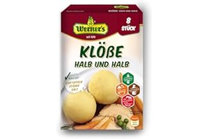 ‎WERNER'S Werner´s Klöße Halb & Halb 8 Stück, 10 Packungen pro Karton, glutenfrei, laktosefrei, zum selbstformen, ohne Farbstoffe, ohne zugesetzte Aromen