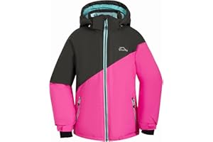 SMONTY Filles Veste de Ski Imperméable Chaud Manteau de Neige à Capuche Enfants Manteau d'Hiver