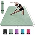 HAPBEAR Extra Large Yoga Mat - 183x122cmx6mm, Non-Slip, Durable, Thick Wide Exercise Mat for Home Workouts, Yoga, Pilates, Stretching, Meditation (Barefoot Exercise) - Green