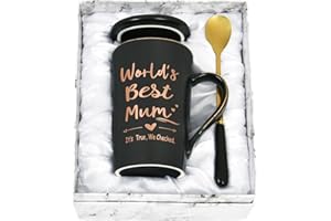 Joymaking Birthday Gifts for Mum World's Best Mum Coffee Mug Christmas Gifts Mothers Day Gifts from Daughter Son Lovely Birthday Mothersday Gifts,14Oz Black Marble Ceramic Coffee Cup