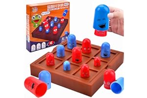 COLEESON Tic TAC Toe, Big Eat Small Game, 2 Player Jugadores Juegos de Tablero, Juego de Padres e Hijos Interactivo, Juegos Familiares clásicos para Padres e Hijos en Interiores (B)