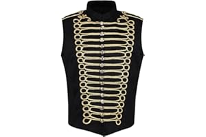 Ro Rox Chaqueta De Desfile De Hombre Estilo Punk Militar Baterista Sin Mangas