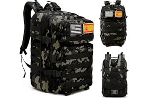 unycos - Mochila Táctica Militar【45L】 Sistema Molle, Tela Oxford 900D Resistente, Bolsillos para 3 Días de Emergencias, Caza, Senderismo, Viaje, Crossfit, Gimnasio, Actividades al Aire Libre