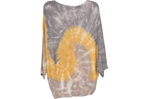 styleBREAKER Finstickad damponcho med batikmönster och V-ringning,Gul